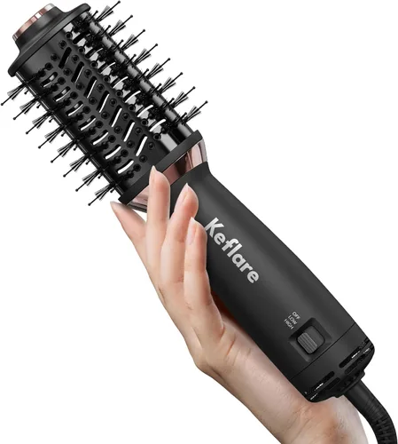 Mini cepillo secador de pelo de doble voltaje, cepillo de aire caliente 2 en 1 para viajes, secador de pelo de un paso y estilizador para secar,