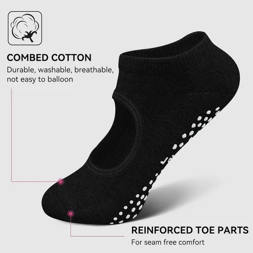 Miniatura 2 de Calcetines de yoga antideslizantes con empuñaduras, para mujer