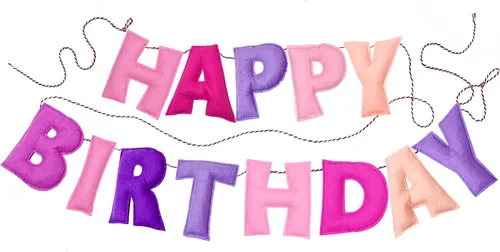 Miniatura 10 de Cartel de feliz cumpleaños pre-encordado – Guirnalda de bola de fieltro, decoraciones de fiesta temática blanca, guirnalda de feliz cumpleaños