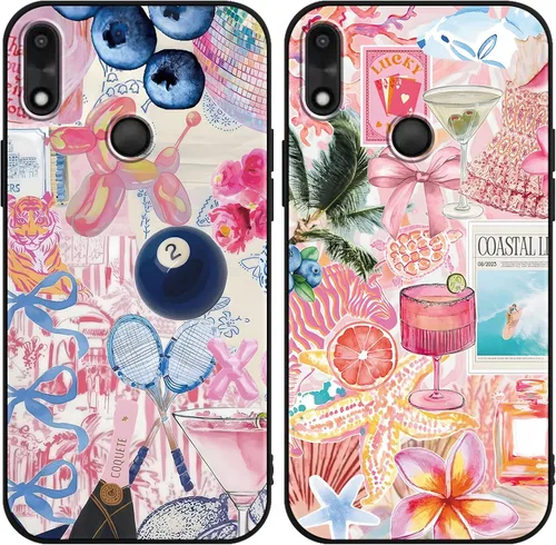 Miniatura 12 de Paquete de 2 Fundas de Teléfono con Lazo Rosa para Gabb Phone 4 6.1", Fundas con Patrón de Flores Florales con Lazo de Cinta Kawaii Lindo de Dibujos