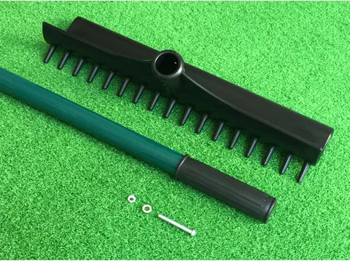 Miniatura 4 de Trampa de arena de golf con mango de aluminio, rastrillo reversible en forma de S, fácil de usar, suministros ligeros para campos de golf