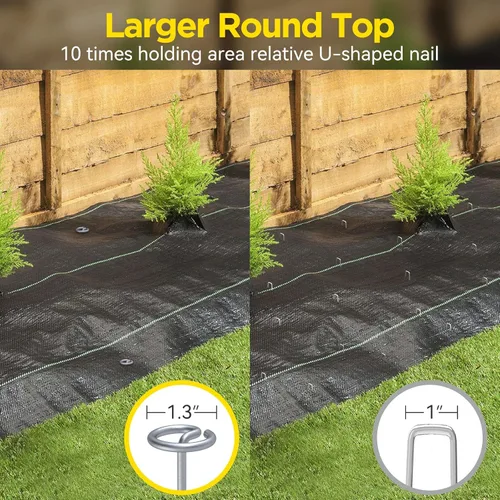 Miniatura 4 de Grapas de Tela de Paisaje, Grapas de Paisaje de 8 Calibres Grueso con Parte Superior Circular - 120 Piezas, No Fácil de Doblar Estacas de Tela