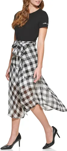 Miniatura 2 de Karl Lagerfeld Paris Maxi con logotipo de crepe martillado para mujer