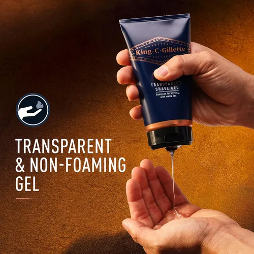 Miniatura 6 de King C. Gillette Gel de afeitado transparente para hombre con té blanco y aceite de argán, 5 onzas (paquete de 2)