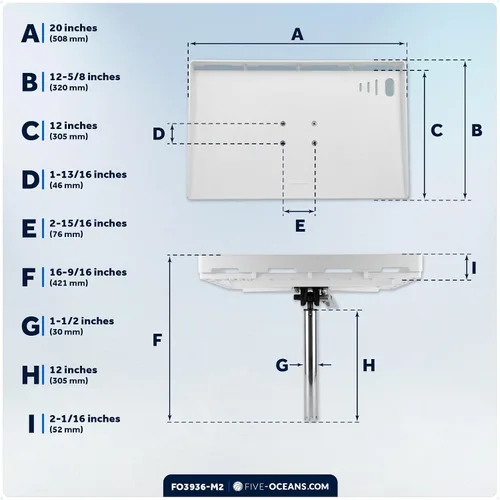 Miniatura 8 de Five Oceans FO3936-M2 Tabla de cortar para barco, mesa de cebo de línea premium, paquete de 2, soporte para caña, con ranura para cuchillo