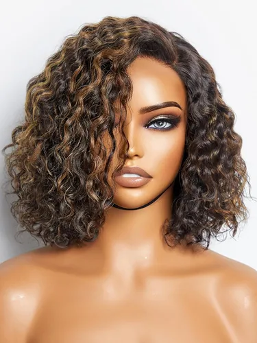 Miniatura 37 de LUVME HAIR - Peluca de cabello humano estilo Bob, de 8 pulgadas, precortada, sin pegamento, con cierre de encaje HD, predepilada, cabello humano