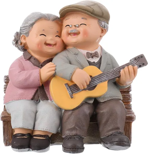 Decoración de mesa de boda, figuras de hadas en miniatura, abuelos, aniversario, boda, resina, amor, ancianos, parejas, decoración de casa