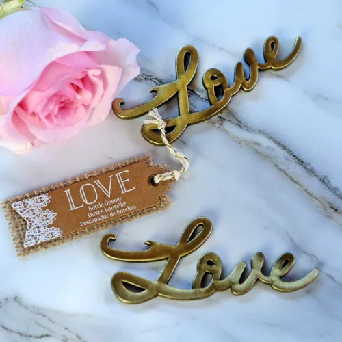 Miniatura 6 de Kate Aspen - Abridor de botellas antiguo "Love", color dorado