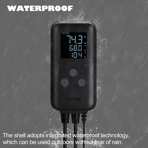 Miniatura 3 de Termostato digital impermeable para invernadero, para elaboración de cerveza casera, fermentación, cría, incubación, terrario, calefacción