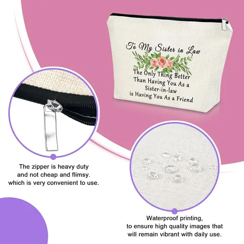 Miniatura 3 de Sazuwu Regalos para cuñada de cuñada, bolsa de maquillaje para cuñada, regalos para cuñada, regalos para el día de la boda, cuñada, regalos
