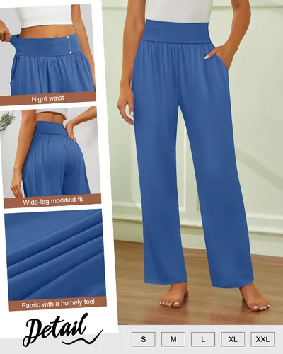 Miniatura 159 de Neer - Conjunto de 3 pantalones de yoga de pierna ancha para mujer - Pantalones deportivos cómodos, holgados, de cintura alta y casuales