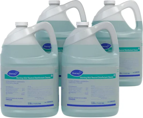 Diversey 5283038 Limpiador desinfectante neutro de niebla matutina, limpiador multisuperficie pH neutro, concentrado líquido, aroma fresco, 1 galón