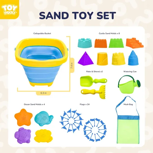 Miniatura 6 de TOY Life Juguetes de playa para niños de 4 a 8 años, juguetes de arena para niños pequeños de 1 a 3 años, juguetes de playa para niños de 8 a 12