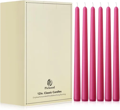 Miniatura 12 de Velas cónicas largas de 10 pulgadas sin aroma y sin goteo de 30 unidades, paquete a granel - Velas cónicas blancas a granel, perfectas para bodas