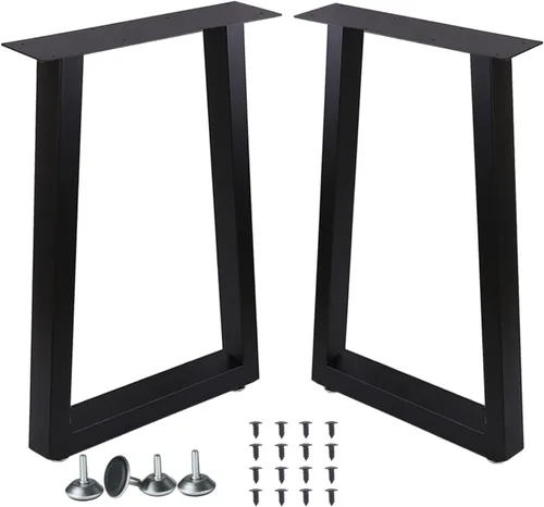 Miniatura 8 de Patas de metal para mesa, marco de escritorio de tubo cuadrado resistente, mesa de comedor moderna / patas de mesa auxiliar, juego de 2 (U)