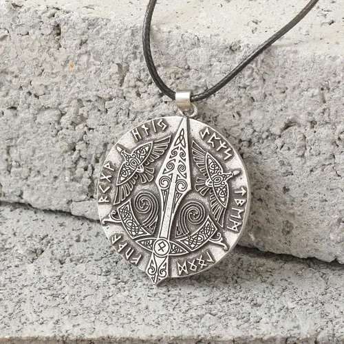 Miniatura 7 de HAQUIL Collar con colgante de amuleto de símbolo antiguo vikingo, regalo de joyería nórdica para hombres