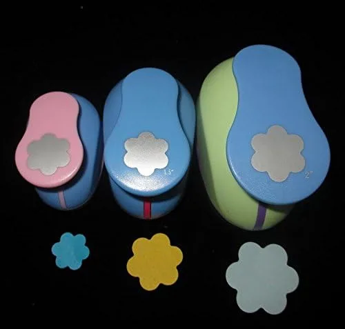 Miniatura 5 de Fascola Juego de 3 piezas de círculos ondulados (1 pulgada + 1.5 pulgadas + 2 pulgadas) para manualidades, perforadores de papel redondos para Wave