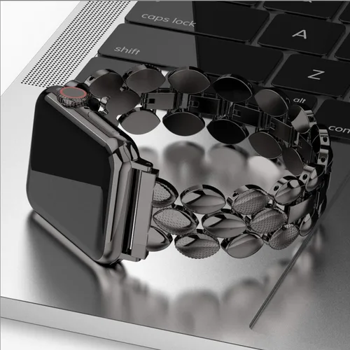 Miniatura 3 de Moolia Correa Elegante de Metal Compatible con Correa de Apple Watch de 38mm, 40mm, 41mm, 42mm, Correa de Moda para Mujer, Correa de Repuesto