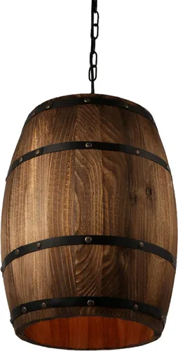 Lámpara colgante de barril de vino de madera antigua, diseño rústico, para cocina y bar, accesorios de iluminación de techo