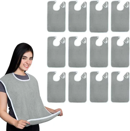 Miniatura 25 de Avalon Towels Adult Bibs for Women 100% Cotton Bib for Adults for Eating - Terry Cloth Adult Bibs for Men Clothing Protectors