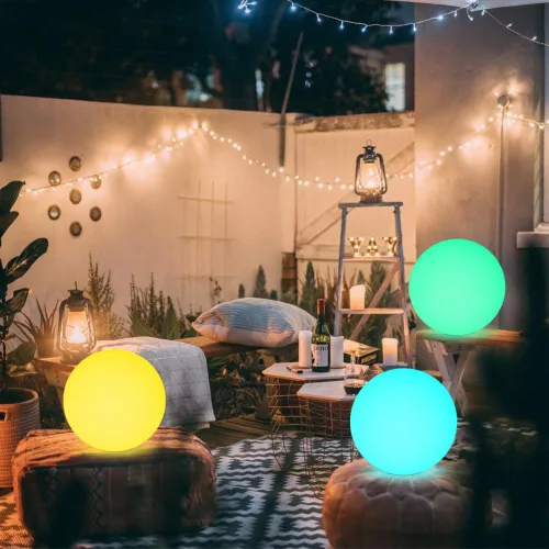 Miniatura 3 de Luz solar de bola brillante de 12 pulgadas para exteriores, luz solar de globo de jardín con control remoto, RGB impermeable que cambia