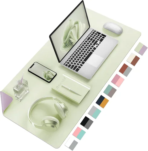 Miniatura 20 de Aothia Alfombrilla de escritorio de piel sintética de doble cara, antideslizante, grande, para mouse y escritorio para oficina, hogar, impermeable