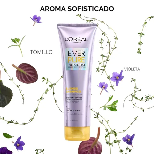 Miniatura 5 de L'Oreal Paris - Champú y acondicionador rubio sin sulfato para cabello teñido neutraliza el latón y equilibra, EverPure, 8.5 onzas líquidas, juego