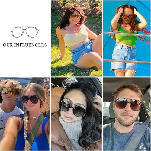 Miniatura 6 de YDAOWKN Retro Square Aviator Sunglasses for Womens Mens Vintage 70s Double Bridge Sun Glasses