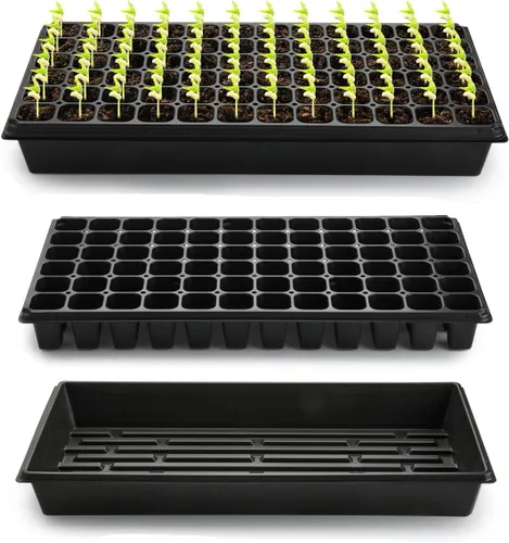 Miniatura 9 de RooTrimmer 10 paquetes de bandejas de inicio de semillas 1020 y 10 piezas de bandejas de 72 celdas para semilleros, bandeja de semilleros