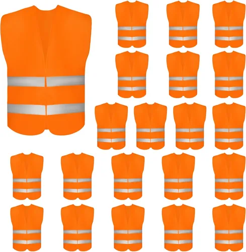 Miniatura 8 de DUSKCOVE Paquete de 10 chalecos de seguridad de alta visibilidad para trabajo de tráfico, correr, topógrafo y guardia de seguridad, chaleco