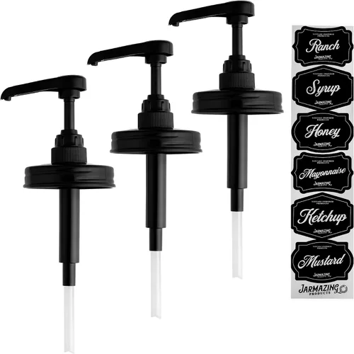 Miniatura 9 de Jarmazing Products - Dosificador de jarabe y condimentos vintage en frasco de vidrio azul Mason – Paquete de dos