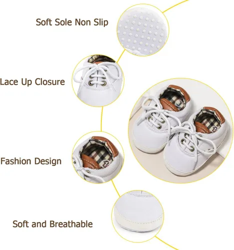 Miniatura 4 de Morbido - Tenis de lona para bebés y niños pequeños, antideslizantes, para recién nacidos, para recién nacidos, para recién nacidos de 0 a 18 meses