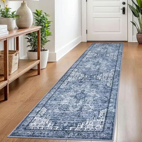Miniatura 20 de SIILOOM Alfombra lavable de 2 x 3 pies, alfombra suave color taupe ceniza para entrada, tapete antideslizante para puerta de interior, tapete