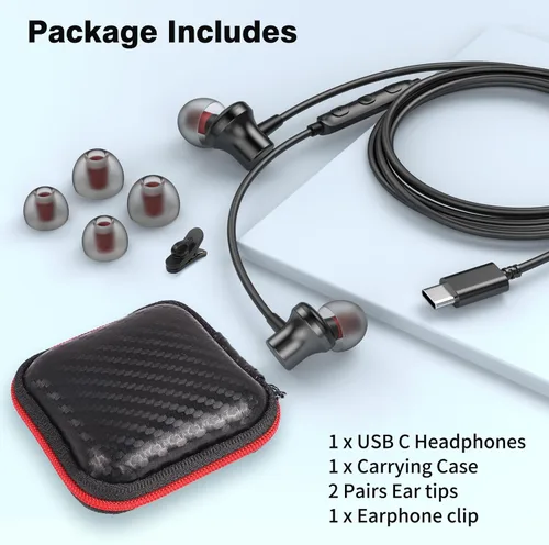 Miniatura 7 de Auriculares USB C con cable para Google Pixel 10 9 Pro para iPhone 17 16 15 Pro Max/iPad de 10ª generación para Galaxy S26 Tipo C Auriculares