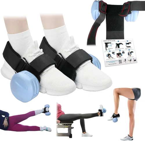 Accesorio para el pie con mancuernas, correa ajustable para pesas de tobillo para entrenamientos de piernas, fortalece los flexores de cadera, 2 pzas