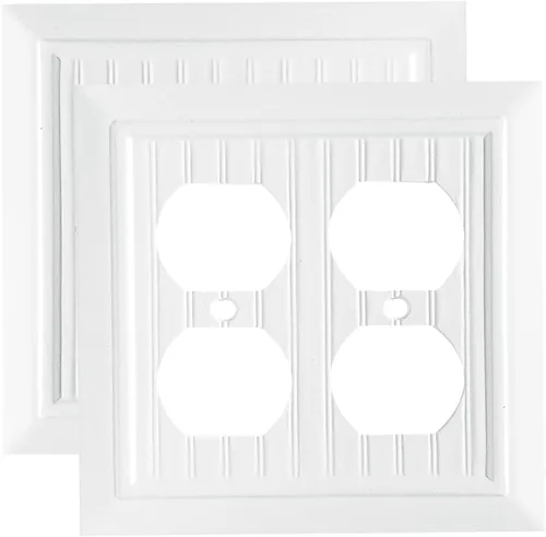 Miniatura 15 de Placas de pared clásicas de panel blanco puro, cubiertas de interruptor de luz, cubiertas de enchufes eléctricos, placas de interruptor de varias