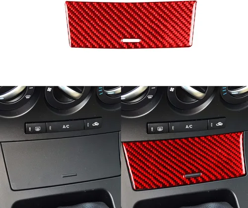 Miniatura 12 de Accesorios de fibra de carbono suave real para interior de coche, panel de cambio de marchas, cubierta de cenicero, calcomanía negra compatible