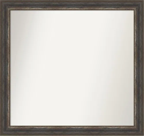 Miniatura 193 de Amanti Art Espejo de baño marrón para sobre el fregadero, 25 x 25 pulgadas, hecho a medida, espejo de tocador cuadrado marrón medio, marco de madera