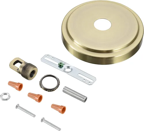 Miniatura 18 de Aspen Creative 21508-11 - Kit de lámpara de araña de transición y toldo con bucle para cuello, bronce aceitado, diámetro de 5-1/2 pulgadas, orificio
