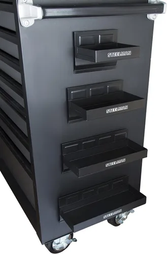 Miniatura 3 de Bandejas de almacenamiento de herramientas magnéticas sin marcar de Steelman para cajas de herramientas rodantes, acero duradero, juego de 4 piezas