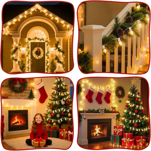Miniatura 7 de Brightown Tira de luces de bombillas C9 de 25 pies para exterior, luces de Navidad blancas para patio, habitación, fiesta navideña, decoración