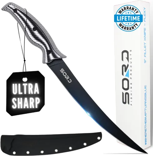 Miniatura 12 de SORD - Cuchillo de pesca – Cuchillo utilitario de 5 pulgadas para pesca y caza – Equipo de caza de hoja fija y equipo de pesca – Incluye funda Kydex