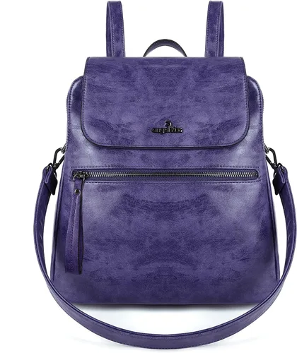 Angel Kiss Backpack Purse for Women Casual Fashion Vegan Leather Shoulder Bag Ladies Zipper Magnetic Flap Backpack