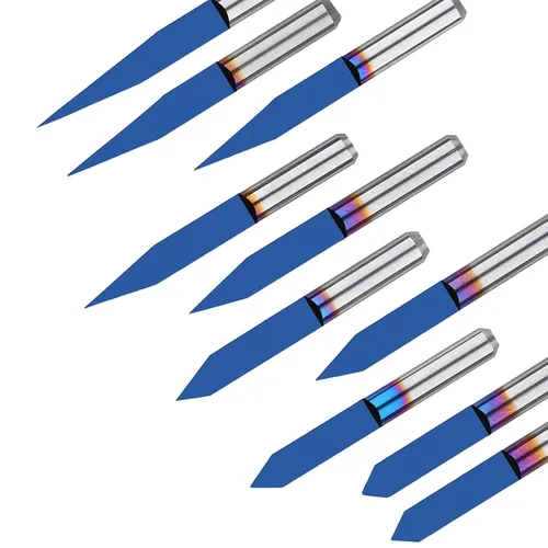 Miniatura 4 de Genmitsu 10 piezas de brocas de enrutador CNC con ranura en V de 1/8" de vástago, juego de 10/15/20/25/30/40/45/60/90 grados, broca cónica V Nano