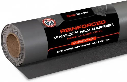 Miniatura 10 de VinylX™ Vinilo reforzado con carga en masa (MLV) – Barrera insonorizada flexible y resistente para paredes, techos, suelos – Clasificación ASTM
