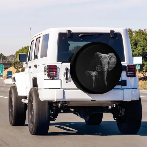 Miniatura 2 de Cubierta 3D para neumático de repuesto de dos elefantes con orificio de cámara de respaldo, cubierta de neumático para remolque, RV, SUV y muchos