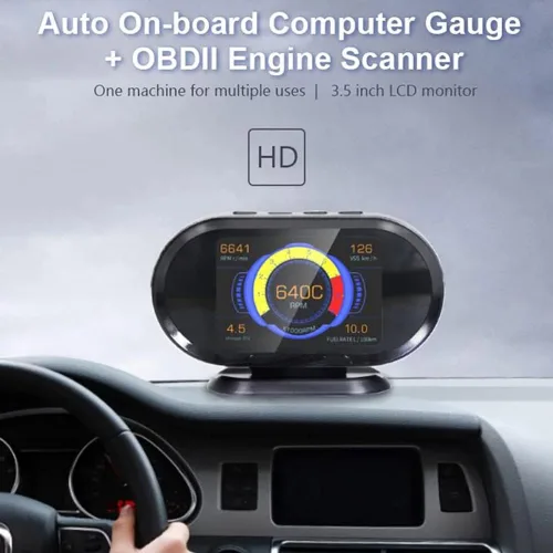 Miniatura 3 de Lector de código de escáner OBD2 2 en 1 y pantalla frontal HUD automática compatible con los 10 modos de prueba OBDII en todos los vehículos
