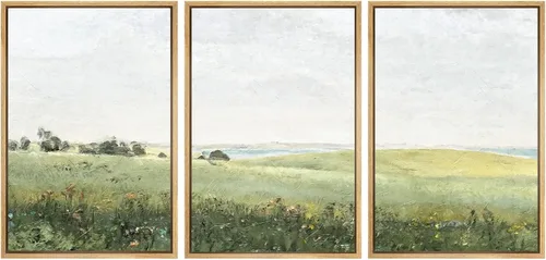 Miniatura 141 de SIGNWIN Lienzo enmarcado para pared, juego de arte de puesta de sol, horizonte, cielo, paisaje, fotografía, arte moderno, paisaje, relajante