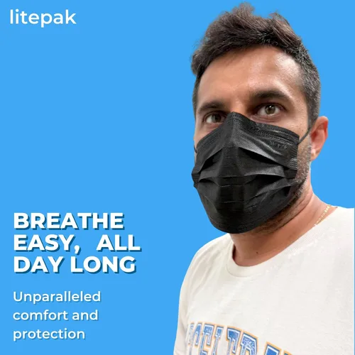Miniatura 3 de Litepak 2,000 mascarillas desechables - Cubrebocas transpirable para el hogar y la oficina