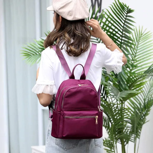 Miniatura 7 de Collsants Pequeña mochila de nailon para mujer, ligera, mini mochila de viaje, Azul, Mochilas de moda